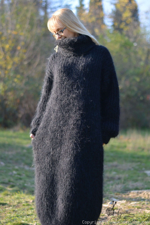 Hand knitted soft and silky mohair dress D14